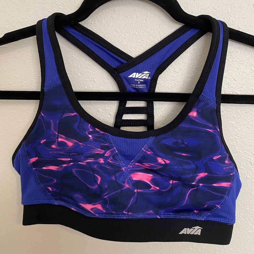 Avia Women's Blue and Pink Sports Bra